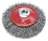 Bevel brush D100mm,steel,crimped