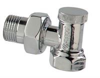 Polished lockshield valve TEIDE PLUS, 1/2", angle