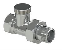 Polished lockshield valve TEIDE PLUS, 1/2", straight