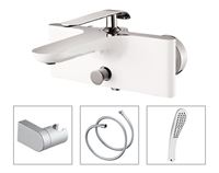 (SELL OUT) Mixer for bath and shower Vento Tivoli, white/chrome, with accessories