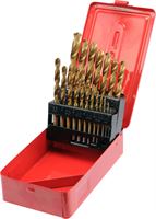 HSS TiN drill bit set 19 pcs.  1.0-10.0mm