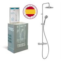 Shower system with shiwer  thermostat Base-Tres Plus Wall