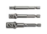 Socket bit adapters, 1/4", 3/8", 1/2"