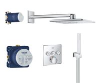 Душевая система GROHE Grohtherm SmartControl с душевым гарнитуром и верхним душем Rainshower SmartActive 158x158