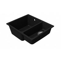 Cast marble rectangular sink IDRO with comfortable and deep bowl. With hole for mixer,560x460, grafīt