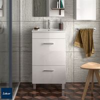 Vanity unit ALMAGRO 500 WHITE GLOSS LACQUERED + Basin