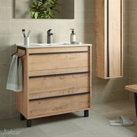 Bathroom furniture set ATTILA 800 3 drawers OSTIPPO OAK + Basin