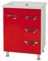 Bathroom cabinet Laura 60 + Como 60 (red)