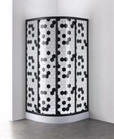 Shower encloses Gotland Honeycomb 90X90X195, semi-round, low (15cm) tray, black profile