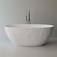 Cast marble bathtub Materia 1670 x 823 x 620 mm, glossy white