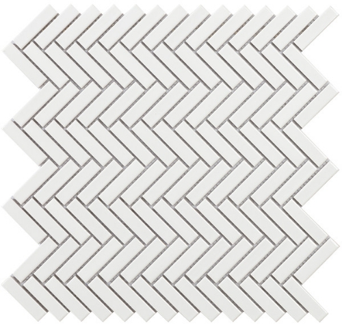 Attēls Mozaika Chevron White Gloss 28,3*27,7 #S