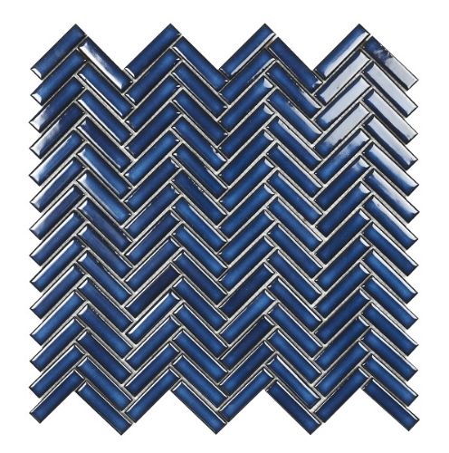 Attēls Mozaika Chevron Blue Gloss 28,3*27,7 #S