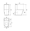 Attēls WC pods Vento Ulsberg  bez apmales ar horizonālo izvādu, 3/6l, ar duroplast Soft Close vāku, ūdens padeve no apakšas