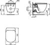 Attēls WC sistēma IDEAL Standard (WC rāmis ProSys 120+pods Tesi ar Soft Close vāku+poga Oleas M1 hroms)