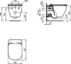 Attēls Sienas WC pods TESI Aquablade IdealStandard ar Soft Close vāku