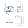 Attēls WC pods EXACTO IdealStandard, bez apmales, ūdens padeve  no apakšas, 4/2.5l ar Soft Close vāku