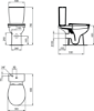 Picture of WC EUROVIT IdealStandard, bottom inlet, horizontal outlet, with Soft Close seat