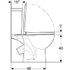 Attēls WC pods Kolo Freja ar Duroplast Soft Close vāku , ūdens pieslēgums no apakšas, 45gr izvāds