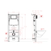 Attēls Iebūvējamais rāmis podam Vento 4 in1 ar hromētu taustiņu 500X165mm, h=1125 mm