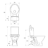 Attēls WC pods Cersanit 389 010 ar Duroplast SC vāku, ūdens padeve no sāniem