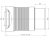 Attēls Universālā WC pieslēguma caurule- 110 mm, ar cieto galu