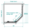 Attēls Dušas kabīne Vaiva 90x90, H-2000 mm, pelēks profils, pelēks stikls