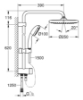 Attēls Dušas sistēma Vitalio Start 250 ar pārslēdzēju no galvas dušas uz rokas dušu, hroms