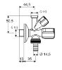 Изображение Schell komb. stūra ventilis Comfort 1/2''x1/2'' ar stuceri,hroms