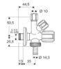 Изображение Schell komb. stūra ventilis Comfort 1/2''x10mm ar stuceri,hroms