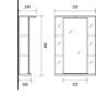 Attēls Skapis ar spoguli Rivaka, 550x800x240 mm