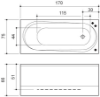 Picture of Acrylic bath FORMA 170X75X64, with frame, panel, siphon