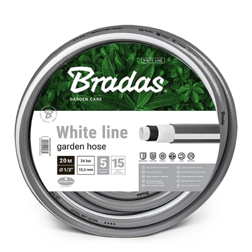 Attēls Dārza šļūtene WHITE LINE 5/8'-20 m, pelēka