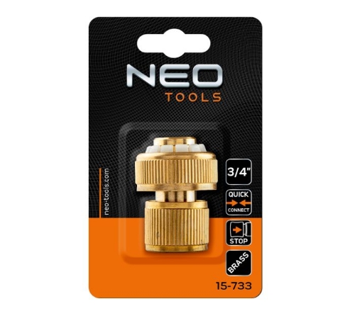 Attēls Connectors 3/4", BRASS ar STOP funkciju