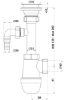 Attēls Sifons ANI 1'1/2x40, ar cieto cauruli 200mm,  ar veļas mašīnas pieslēgumam