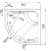 Attēls Akrila paliktnis STANDARD L, 90x90x28/41, R55